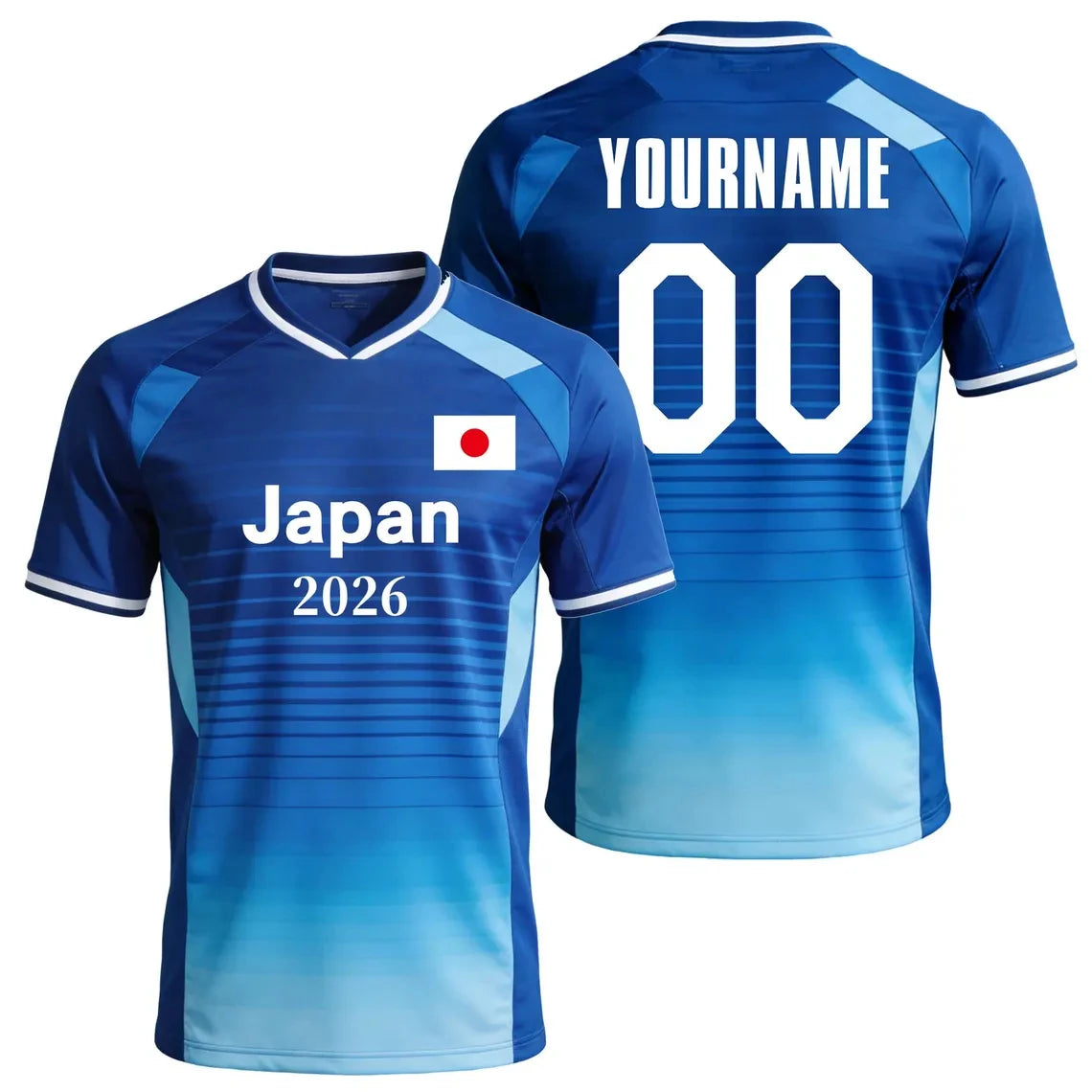 Camisa de Futebol Personalizada Japão 2026 - Personalize com Seu Nome e Número - Camiseta de Futebol de Secagem Rápida - Uniforme Esportivo - Atacado e Dropshipping