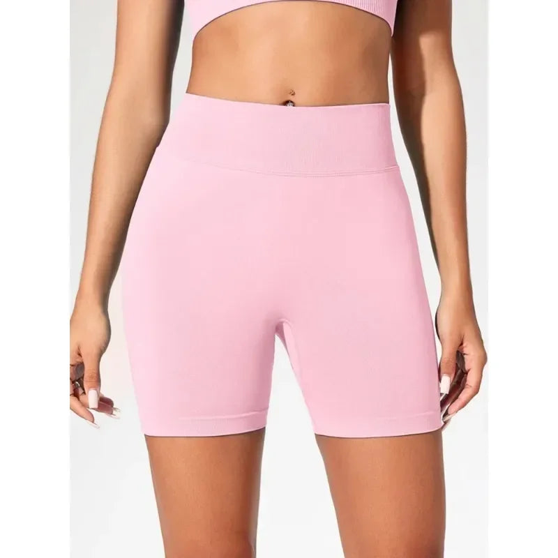 Verão cintura alta shorts de yoga para mulheres moda e sexy correndo calças de fitness cor sólida yoga leggings calças elásticas