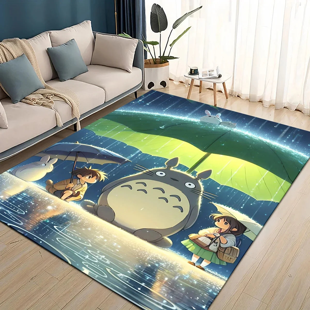 Tapete 3D T-Totoros para Sala de Estar, Quarto Infantil, Sofá, Decoração, Tapete Antiderrapante para Brincadeiras das Crianças