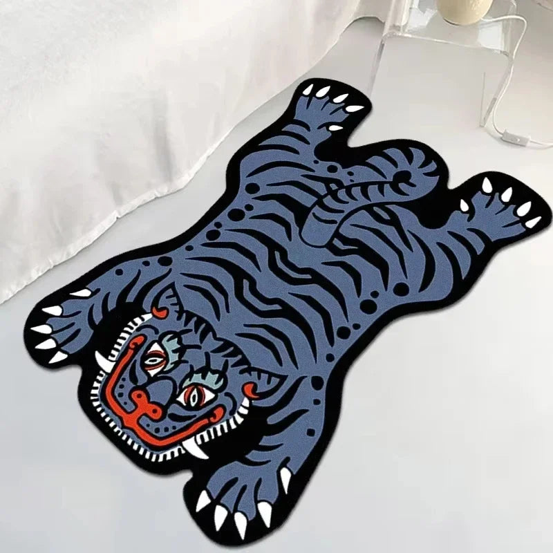 Vikama cartoon tigre tapete-durável e fácil de limpar decoração de casa sala de estar sofá mesa de café tapete de cabeceira para o quarto