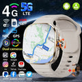 Relógio Inteligente 5G com Tela AMOLED HD de 720*720, Chamada de Vídeo, 8GB+128GB RAM, GPS, WIFI, Google Play, Relógio Inteligente com Previsão do Tempo
