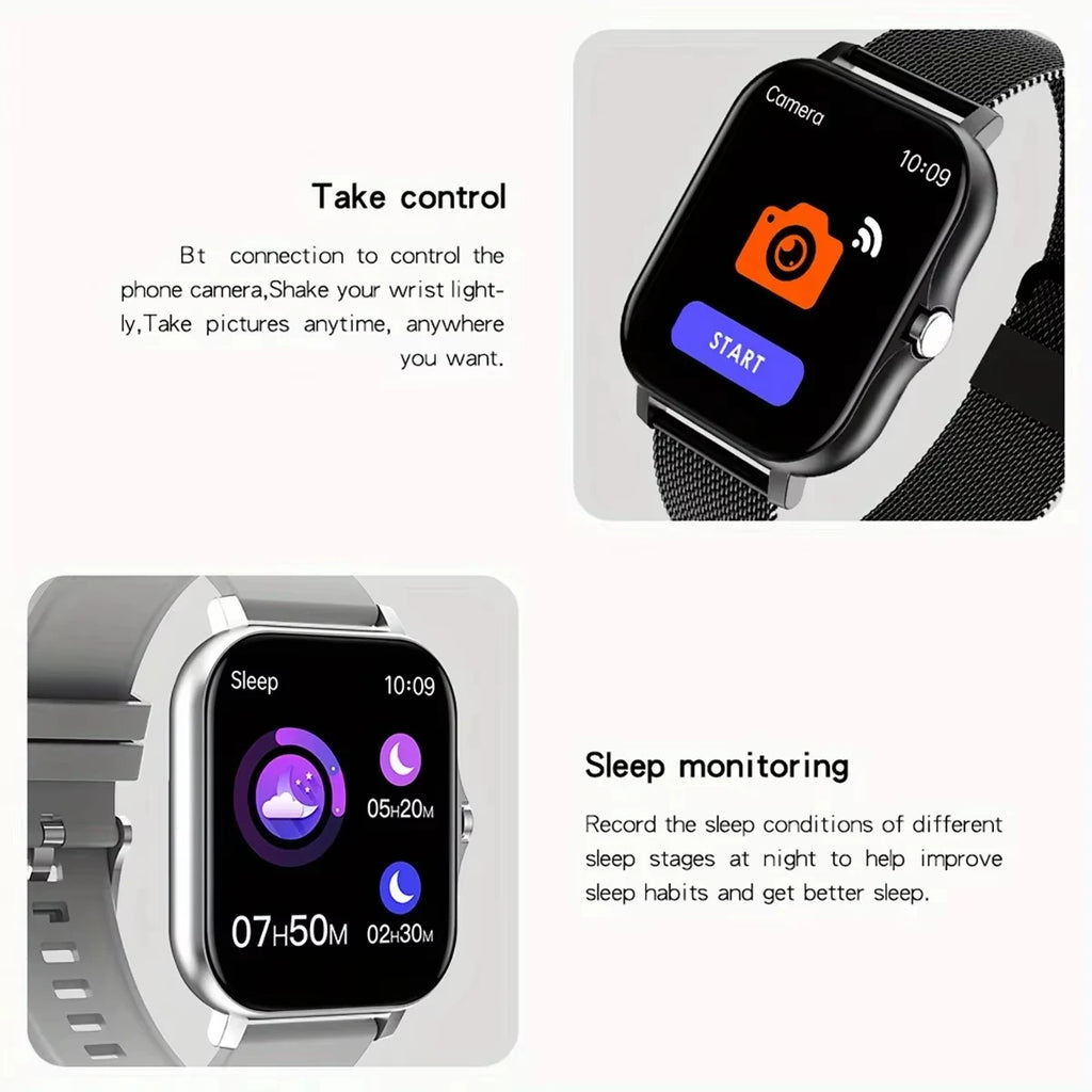 LAXASFIT 2025 Novo Relógio Inteligente para Homens Mulheres Presente Tela de Toque Completa Esportes Fitness Relógio Bluetooth Chamada Digital Smartwatch