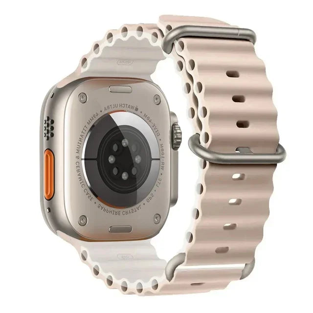 Pulseira oceano para apple watch ultra 2 band 49mm 10 9 8 7 45mm 41mm pulseira de silicone iwatch 6 5 4 3 se 44mm 40 42mm banda