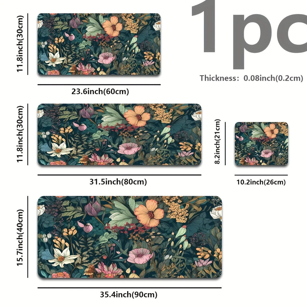 Lindas almofadas florais grande mouse pad para jogos com base de borracha antiderrapante design de costura precisa lavável e durável para uso em escritório