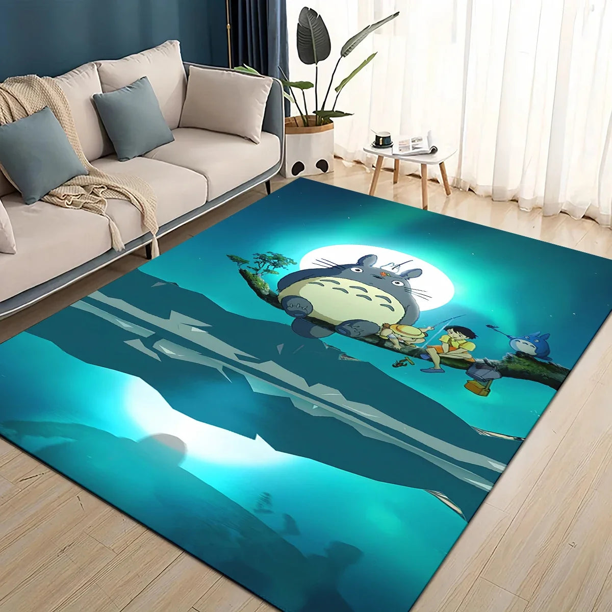 Tapete 3D T-Totoros para Sala de Estar, Quarto Infantil, Sofá, Decoração, Tapete Antiderrapante para Brincadeiras das Crianças