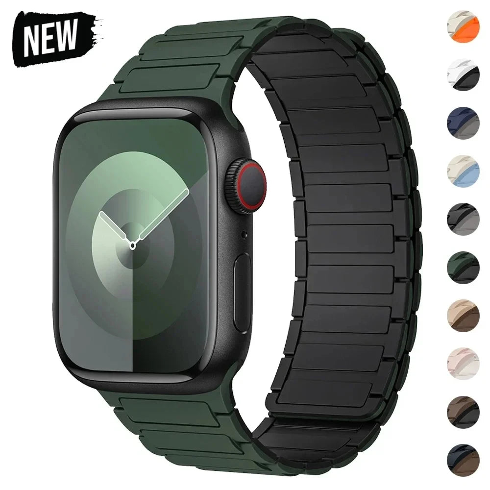 Pulseira de Silicone, iWatch Series 9, 8, 7, 6, 5, 4, 3, 3, SE Ultra 2 Strap, 44mm, 40mm, 49mm, 45 milímetros, 41 milímetros, 38 milímetros