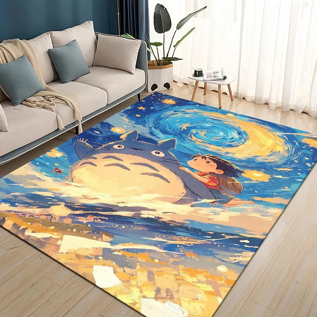 Tapete 3D T-Totoros para Sala de Estar, Quarto Infantil, Sofá, Decoração, Tapete Antiderrapante para Brincadeiras das Crianças