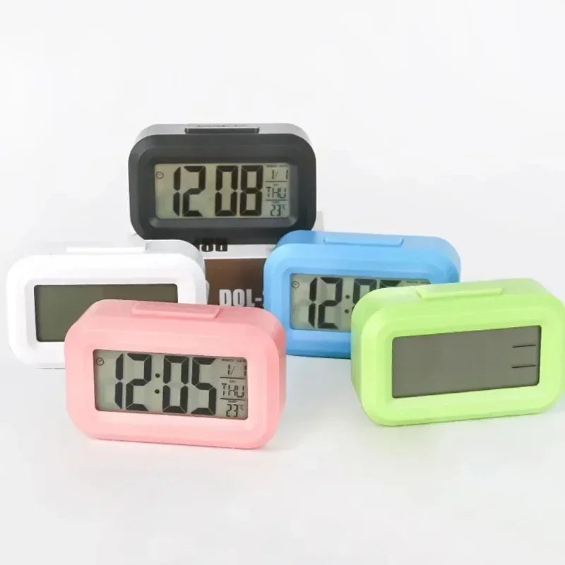 Led digital despertador backlight dados vezes calendário desktop multi-função eletrônico decoração do quarto decorações de mesa parede