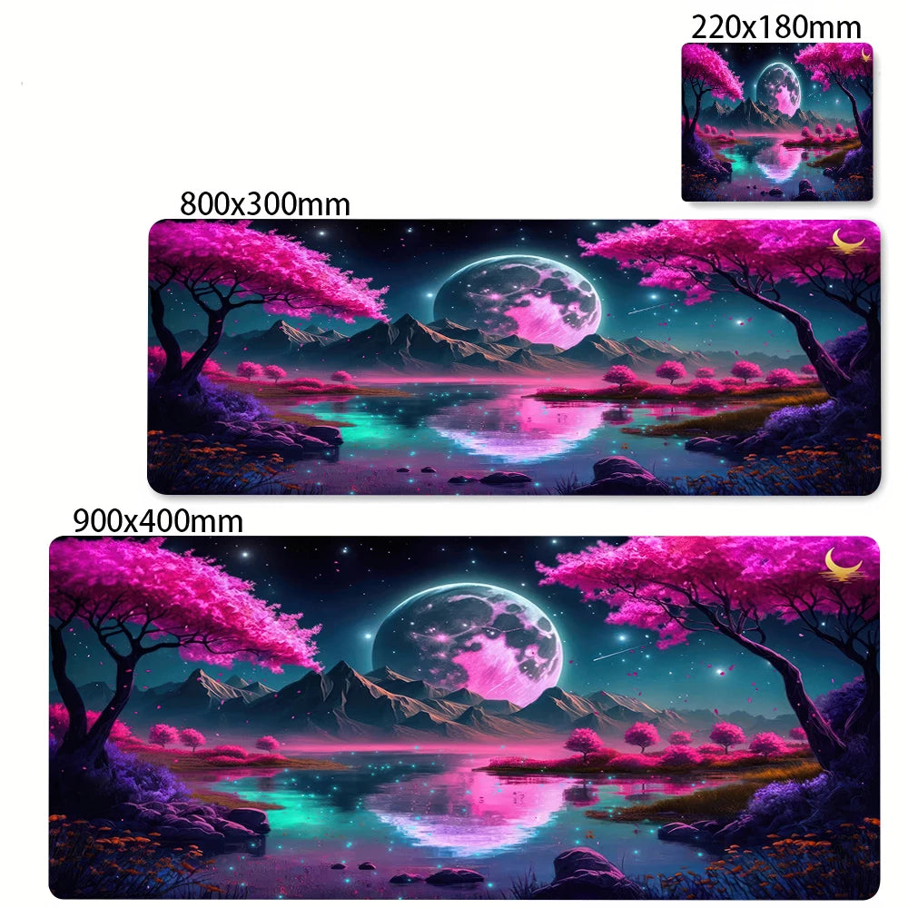 Mouse pad paisagem sakura grande deskmat portátil acessórios do computador mousepad tapetes de borracha anti deslizamento mousepad kawaii playmat