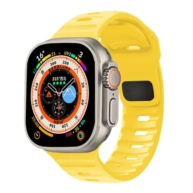 Pulseira de Silicone Sport para Apple Watch, Banda, 49mm, 45mm, 44mm, 42mm, 40mm, 41mm, 38, Pulseira Correa, iWatch Series 9, 8, 7, 6, 5, 4, 3, SE, ultra