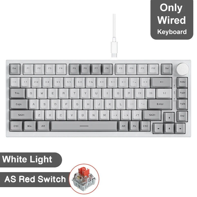 Teclado Mecânico Sem Fio AJAZZ AK820/Pro Bluetooth 5.1 2.4G USB-C Com Fio Hot Swappable RGB para Jogos com Montagem Gasket