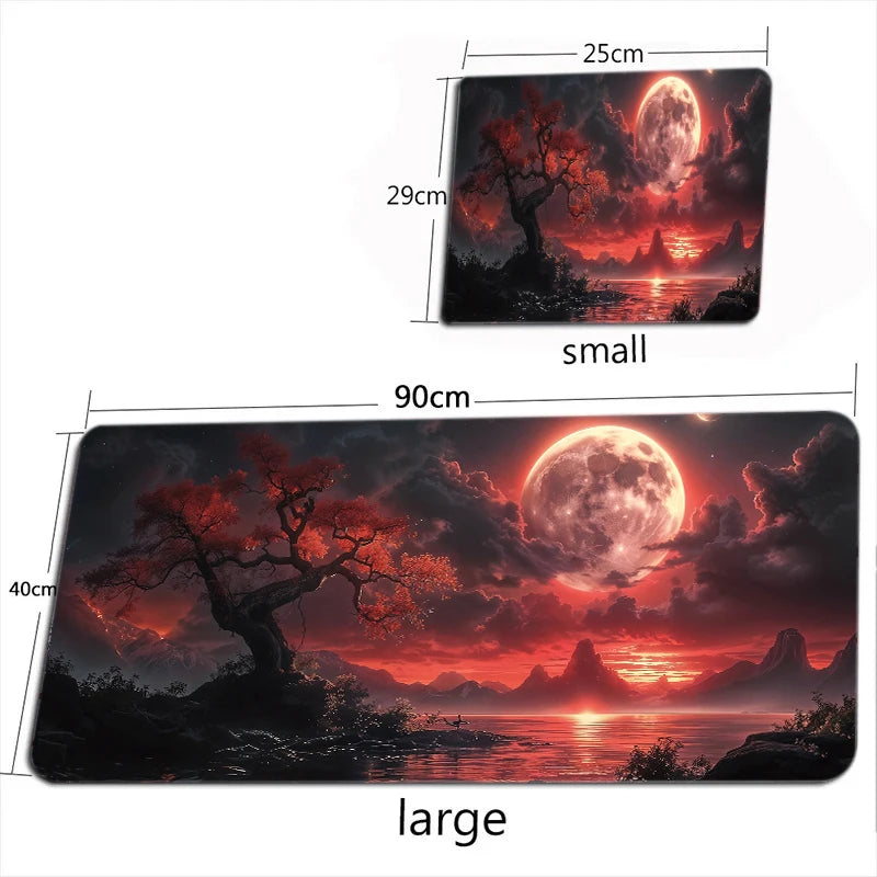Céu estrelado lua mouse pad grande computador escritório jogo tapetes de mesa xxl borracha antiderrapante teclado de jogos mousepads longos almofadas de mesa