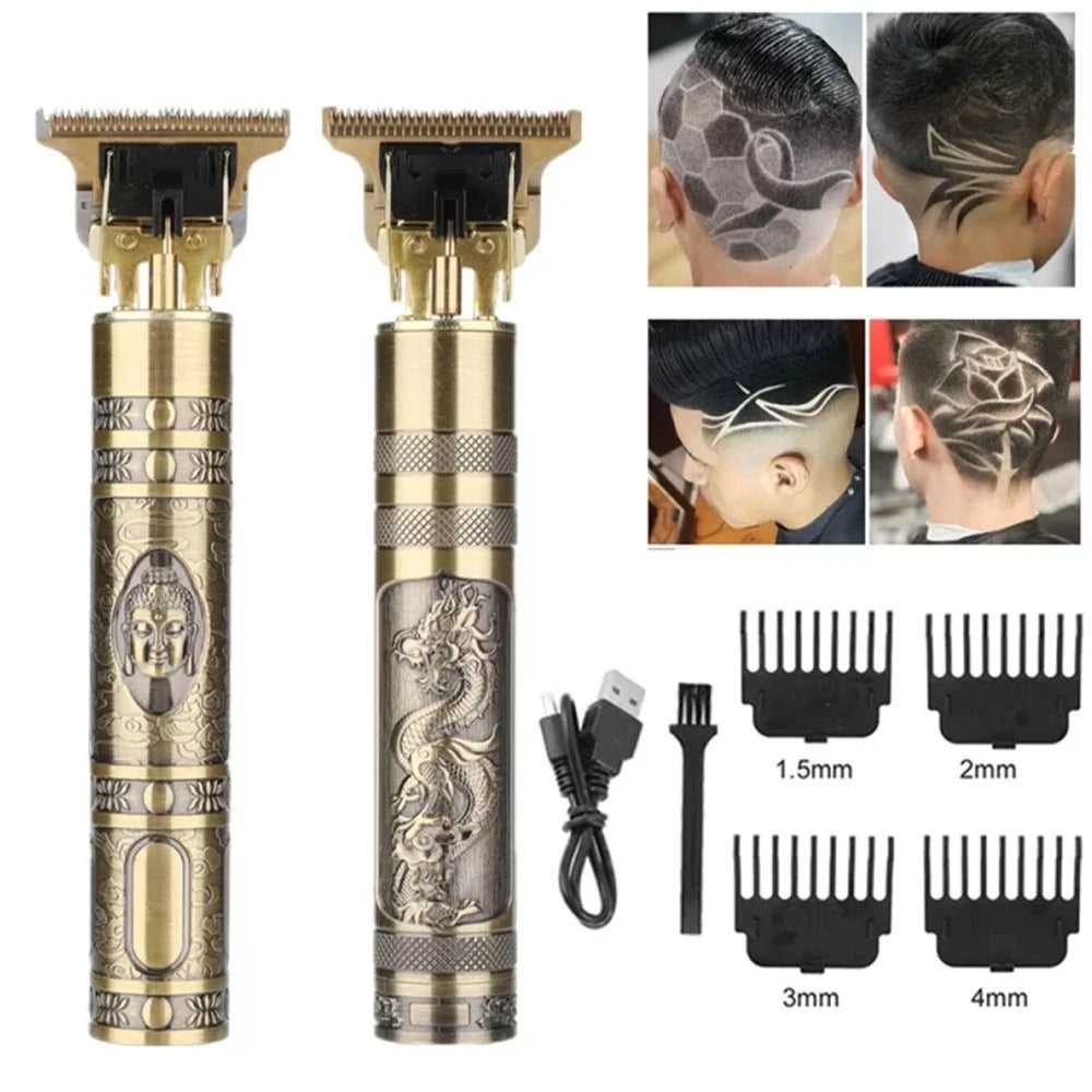 Barbeador Elétrico Masculino Profissional para Barba e Aparador de Pelos Corporais Design Moderno com Pente Ajustável