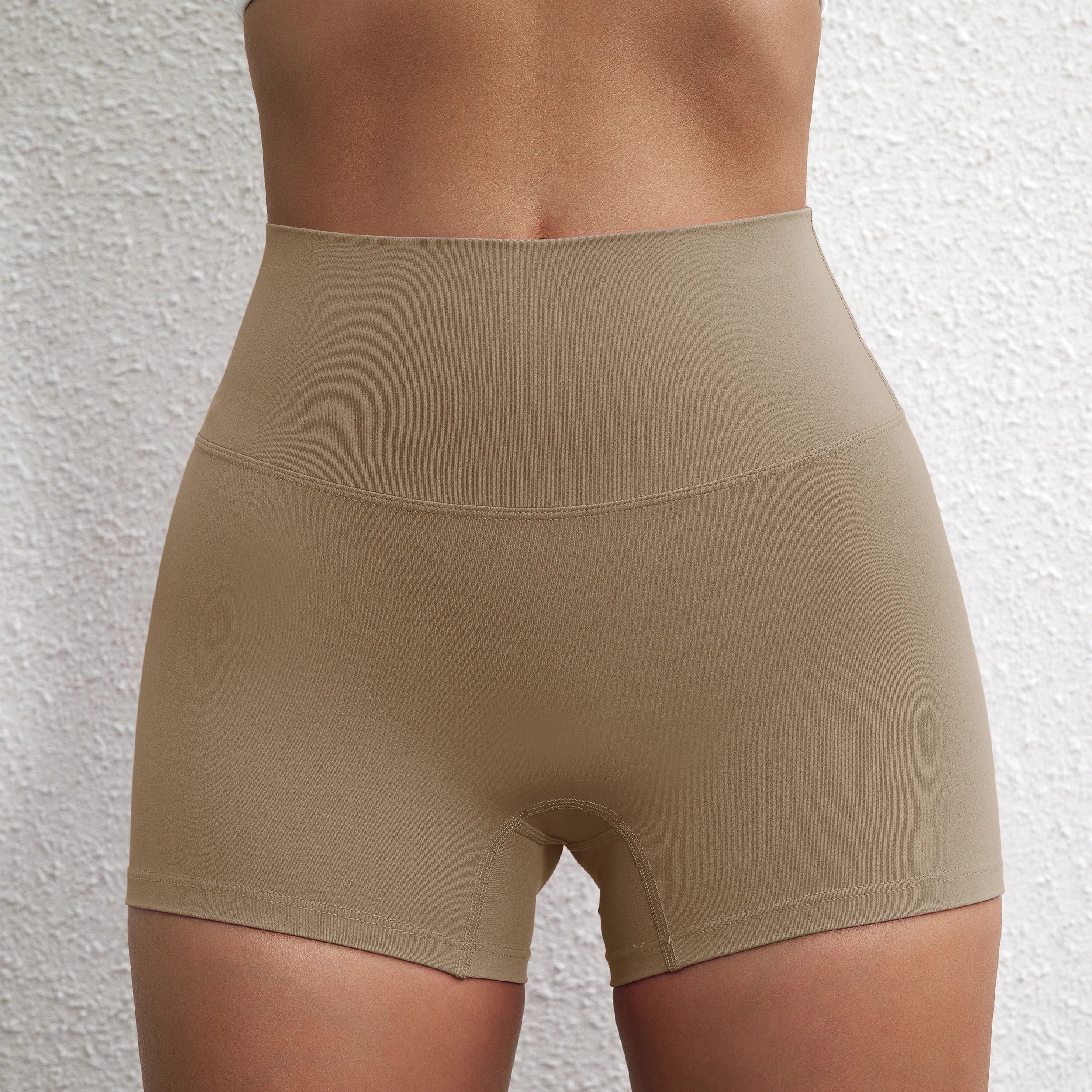 Sexy cor sólida cintura alta atlético yoga perna curta ciclismo feminino fitness esporte curto treinamento abrangente jogging agachamento à prova
