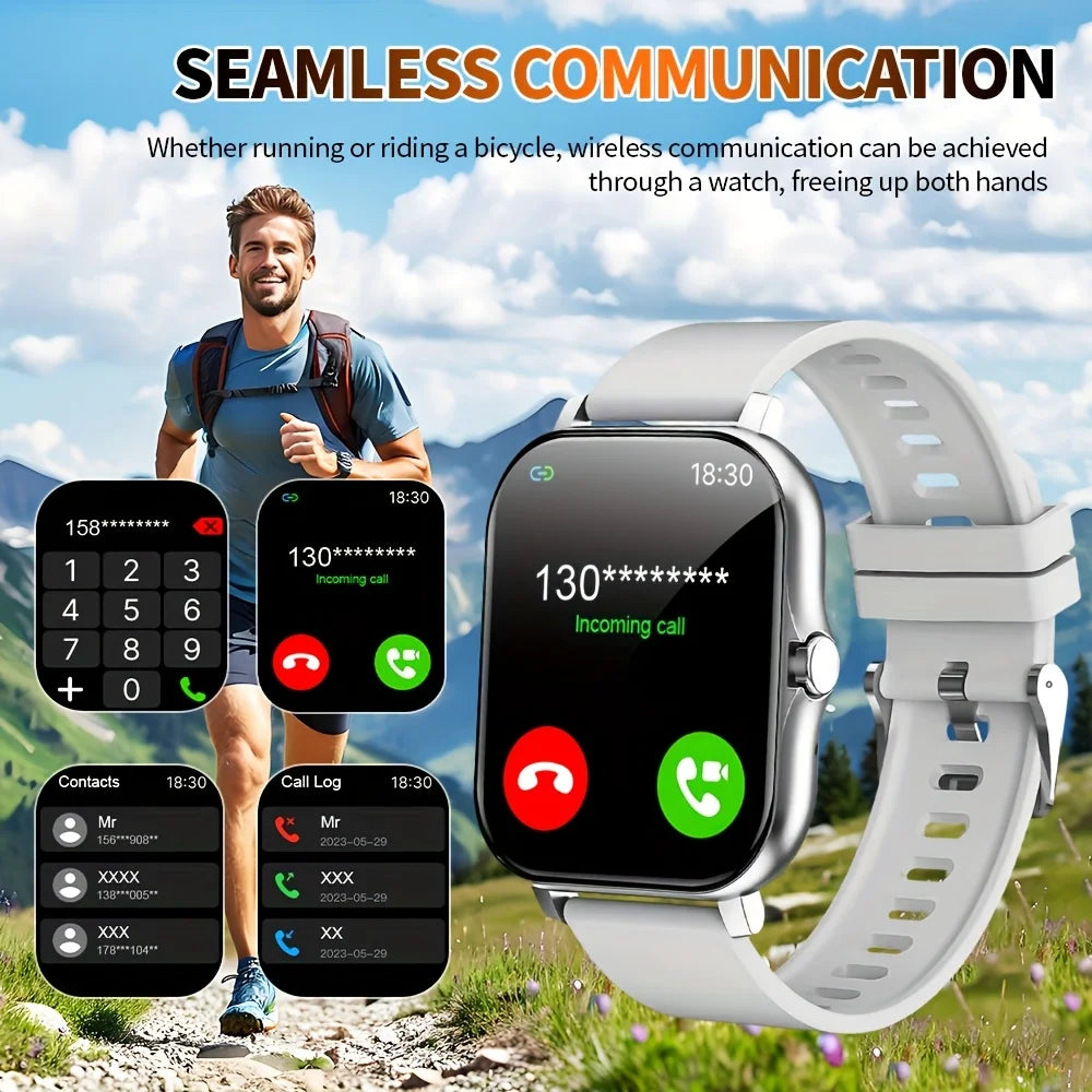 G.l wear novo smartwatch 1.83 polegadas display hd bluetooth chamando freqüência cardíaca atividade rastreamento smartwatch masculino feminino presente do feriado