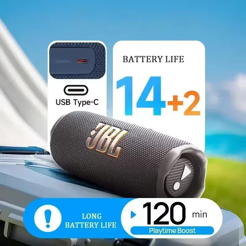 Caixa de Som Bluetooth JBL Flip 7 à Prova d'Água - Sistema de Som Mini HiFi com Graves Potentes IP68 Portátil Sem Fio