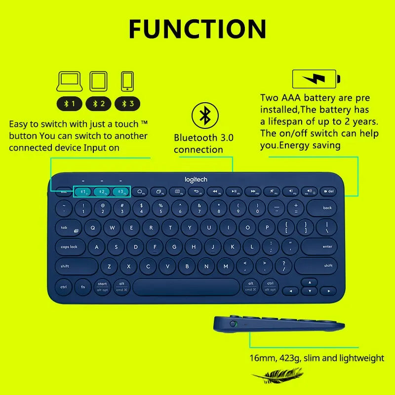 Logitech K380 Wireless Bluetooth Rede Teclado Vermelho Tablet iPad Escritório