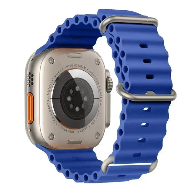 Pulseira oceano para apple watch ultra 2 band 49mm 10 9 8 7 45mm 41mm pulseira de silicone iwatch 6 5 4 3 se 44mm 40 42mm banda