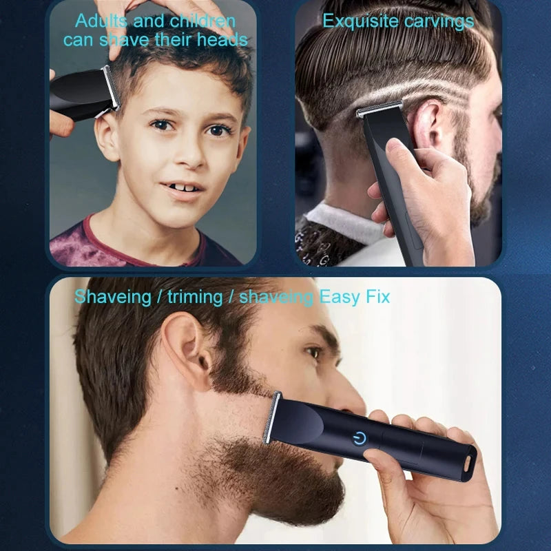 Máquina de cortar cabelo elétrica com cabeça de corte ajustável, design de carregamento USB para aparar cabelo e barba, ferramenta de higiene sem fio