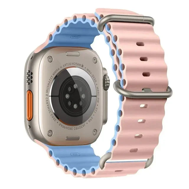 Pulseira oceano para apple watch ultra 2 band 49mm 10 9 8 7 45mm 41mm pulseira de silicone iwatch 6 5 4 3 se 44mm 40 42mm banda