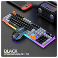Teclado único e teclado mouse RAIKU T26 Teclado luminoso de três tons Mouse com fio Mecânico Touch Gaming Mouse Conjunto de teclado