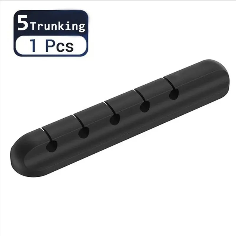 Organizador de Cabos Autoadesivo de Silicone para Mesa: Fixador de Plugues, Cabos de Mouse, Fones de Ouvido e Cabos de Dados de Celular