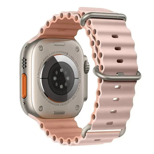 Pulseira oceano para apple watch ultra 2 band 49mm 10 9 8 7 45mm 41mm pulseira de silicone iwatch 6 5 4 3 se 44mm 40 42mm banda