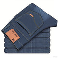 2025 moda masculina negócios jeans estilo clássico casual elástico fino ajuste jeans calças jeans masculino preto azul