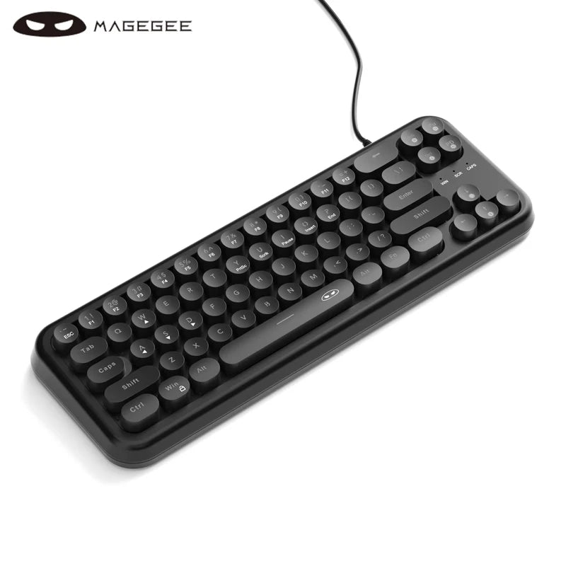 Teclado para jogos MageGee Mini 60%, teclado ultracompacto retroiluminado RGB de 61 teclas, escritório de sensação mecânica ergonômica à prova d'água TS91