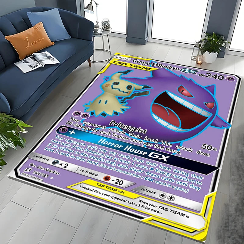 Tapete de Área Potdemiel Pokémon Gengar para Sala de Estar, Decoração de Casa, Tapete de Chão para Engatinhar Infantil e Tapete de Jogo para Sala de Estar