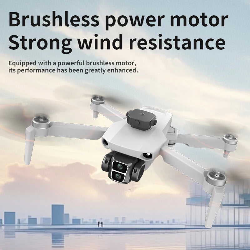 L106 drone 8k hd câmera dupla 5g wifi fpv motor sem escova evitar obstáculos com tela de controle remoto quatro eixos dron brinquedos presentes