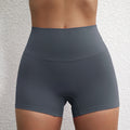 Sexy cor sólida cintura alta atlético yoga perna curta ciclismo feminino fitness esporte curto treinamento abrangente jogging agachamento à prova