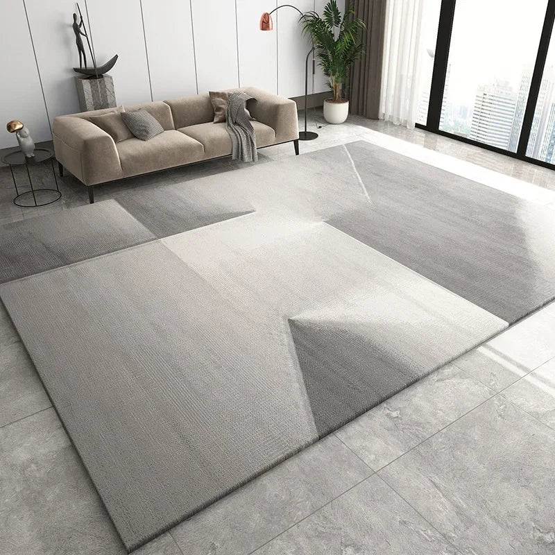 Moderno simples sala de estar decoração tapete grande área macia lounge tapete cinza nórdico para o quarto lavável anti-deslizamento tapete