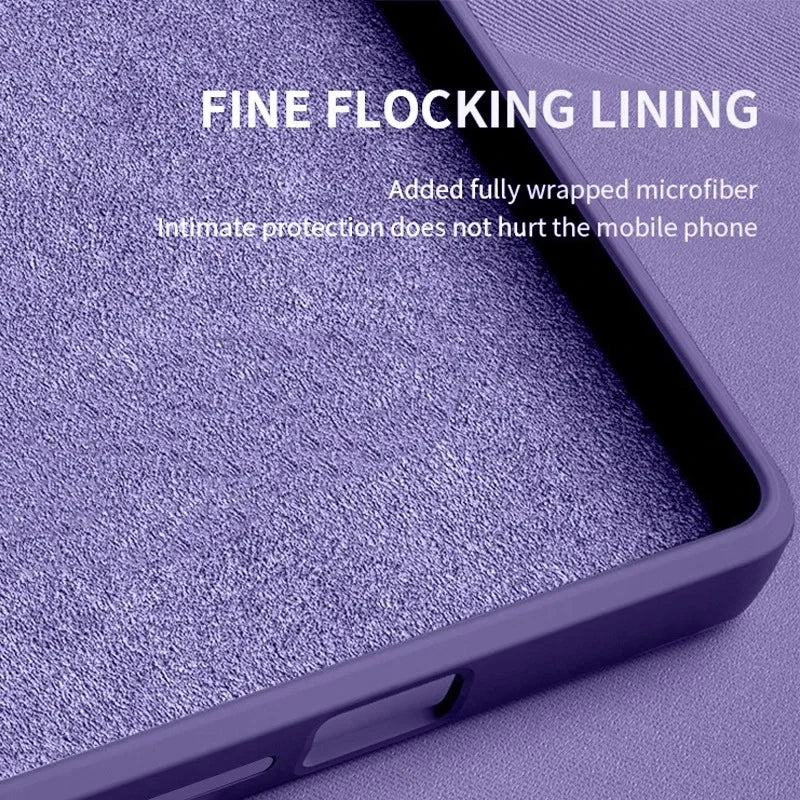 Capa de Telefone de Silicone Líquido Luxuosa com Sensação de Pele para Samsung Galaxy S21 S22 S23 S24 S25 S26 Ultra Plus, Anti-Queda e Totalmente Protetora