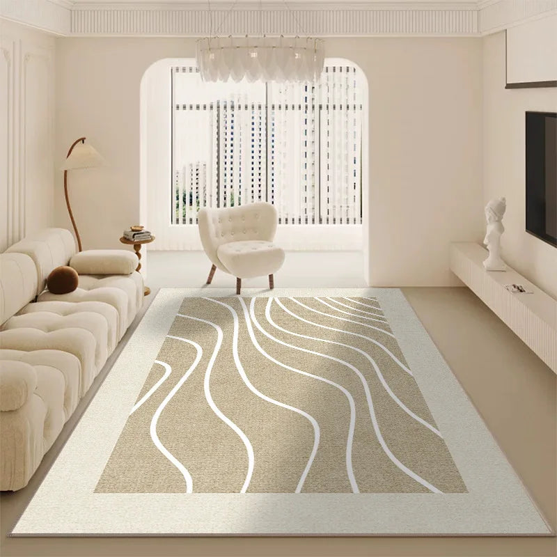 Luxo minimalista sala de estar tapete cor creme grande área para sofá quarto decoração casa