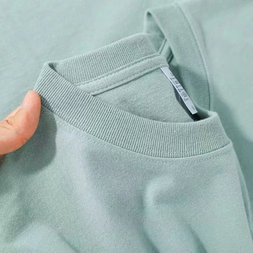 100% Algodão T-shirt Dos Homens Mulheres Cor Sólida O Pescoço de Manga Curta Tops Verão Coreano Solto Meia-manga T Shirt Unisex M-4XL