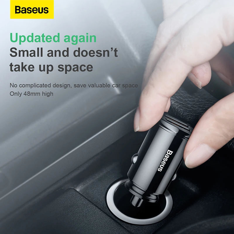Baseus carregador de carro usb carga rápida 4.0 qc4.0 qc3.0 pps scp 5a pd tipo c 30w carregador usb de carro rápido para iphone xiaomi telefone móvel