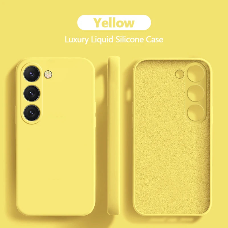 Capa de Silicone Líquido Quadrada para Samsung Galaxy S26 S25 S24 S23 S22 Ultra Plus S26Ultra - capinha Protetora Macia