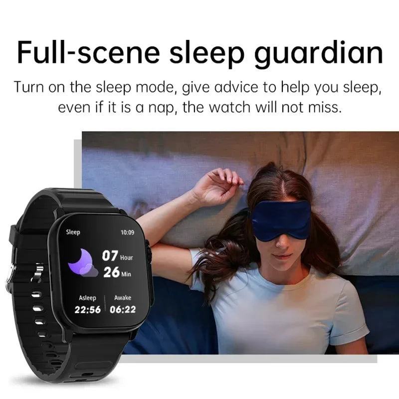 LAXASFIT Relógio Inteligente Bluetooth Talk Smartwatch Aviso de Mensagem Monitor de Freqüência Cardíaca Relógio Esportivo para Android IOS Homens Mulheres