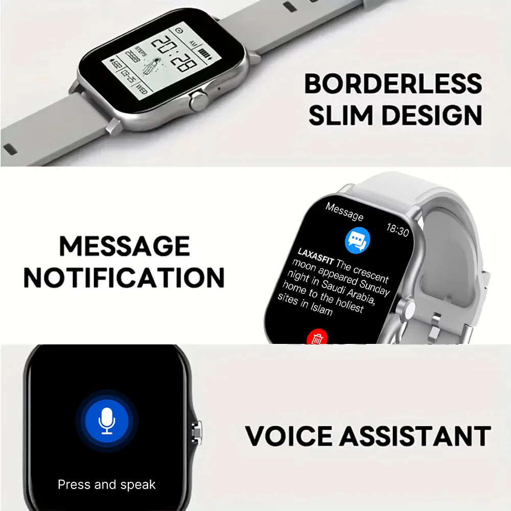 LAXASFIT 2025 Novo Relógio Inteligente para Homens Mulheres Presente Tela de Toque Completa Esportes Fitness Relógio Bluetooth Chamada Digital Smartwatch