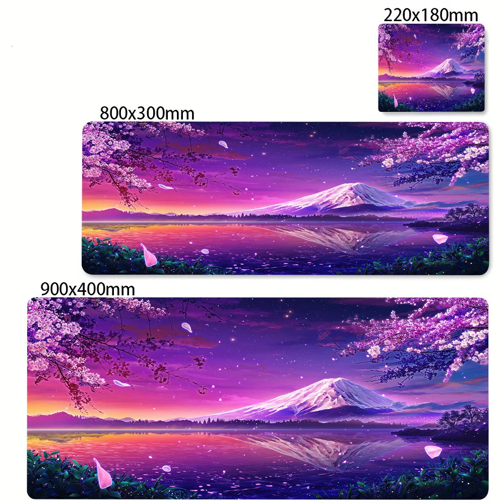 Mouse pad paisagem sakura grande deskmat portátil acessórios do computador mousepad tapetes de borracha anti deslizamento mousepad kawaii playmat