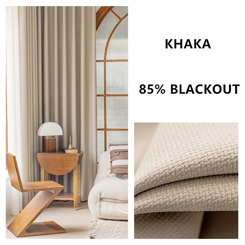 Cortinas jacquard dupla face espessadas, personalizadas, 310cm de altura, cor sólida, 80%-90%, cortinas blackout para sala de estar e quarto