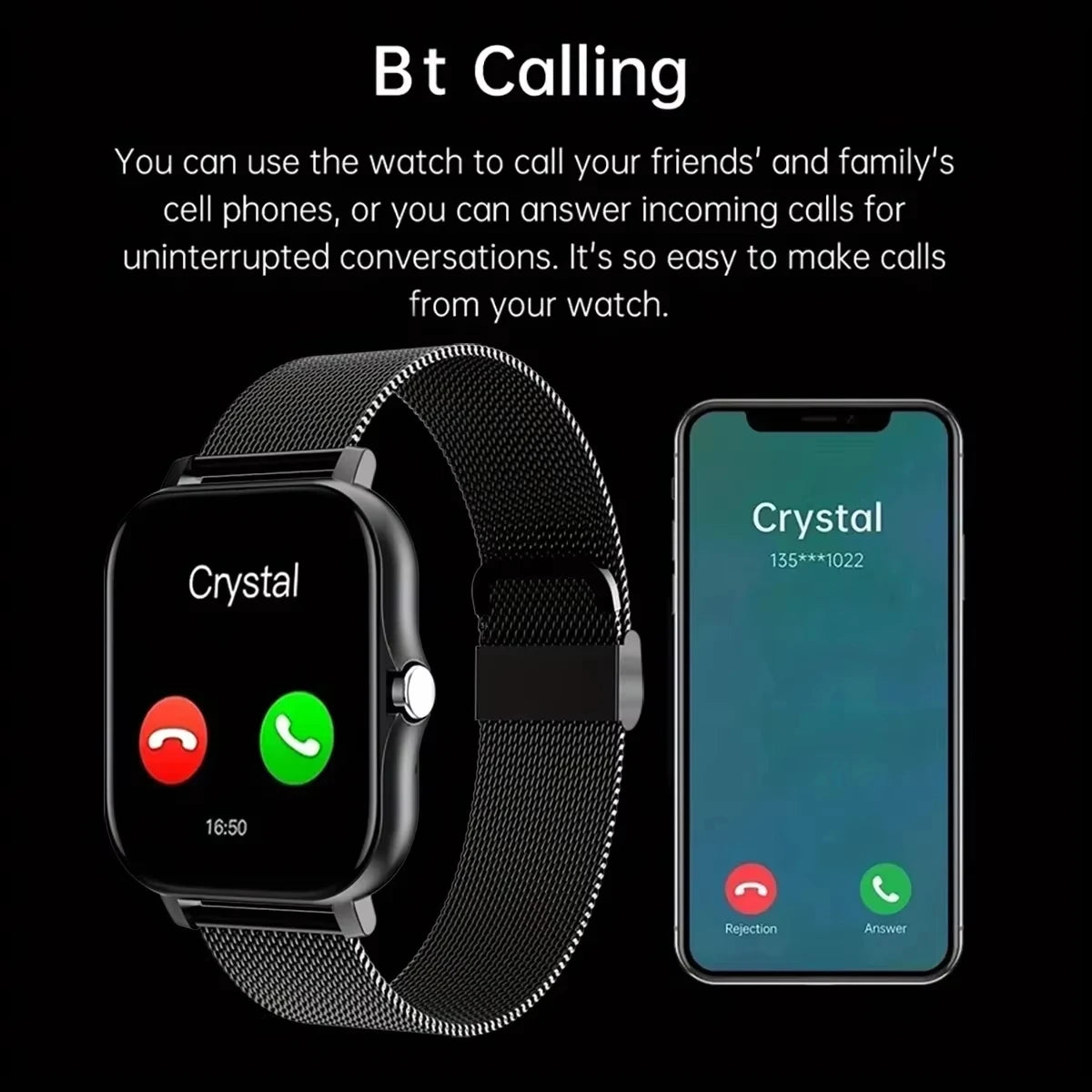 LAXASFIT 2025 Novo Relógio Inteligente para Homens Mulheres Presente Tela de Toque Completa Esportes Fitness Relógio Bluetooth Chamada Digital Smartwatch