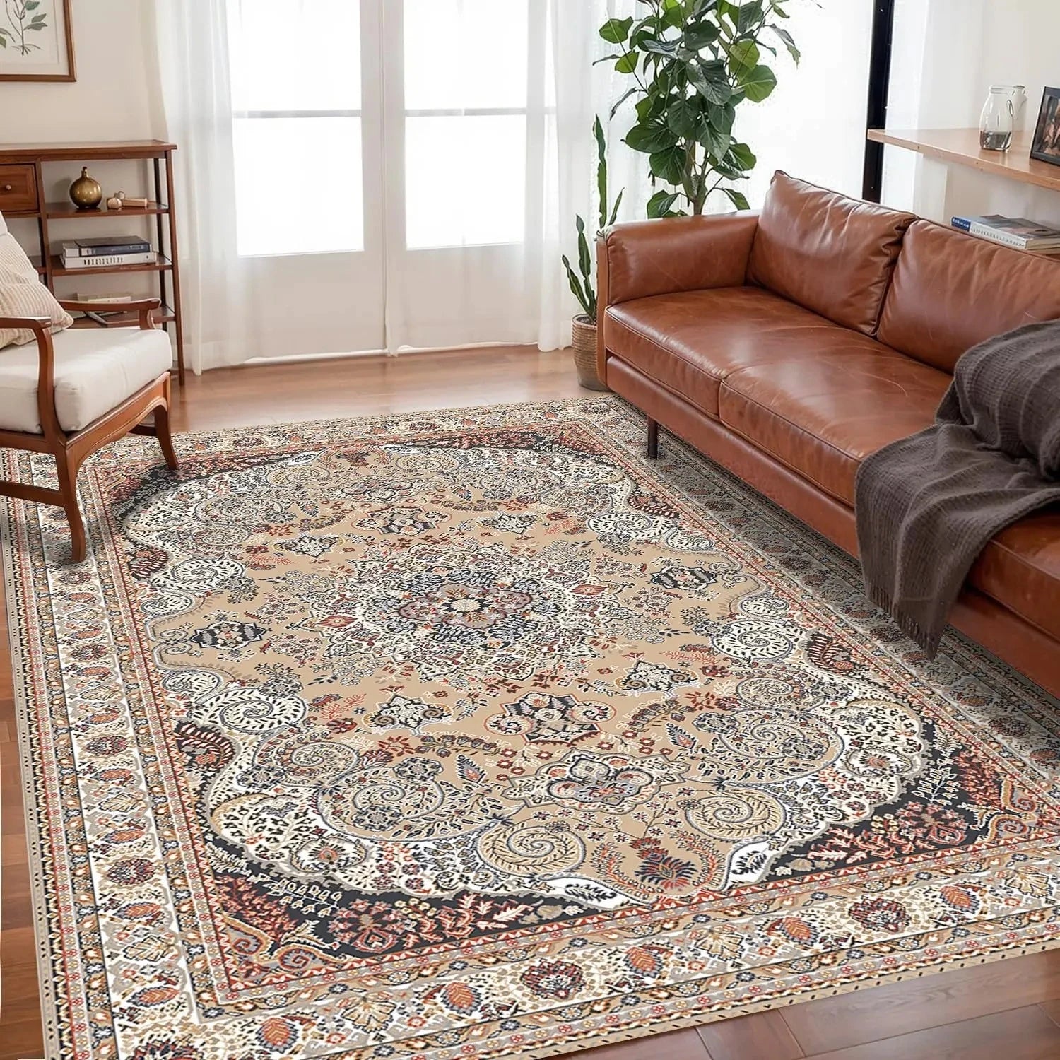 Vikama boêmio cristal veludo tapete antiderrapante para sala de estar, piso quarto tapetes tamanho grande, tapetes de sofá, estudo, decoração de casa