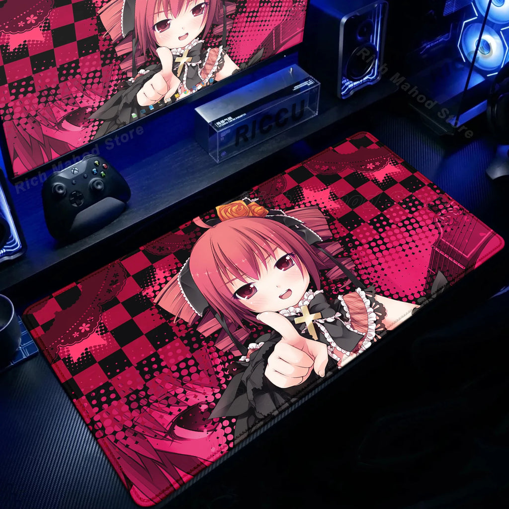 Bonito anime menina k-Kasane teto mousepad grande gaming mouse pad lockedge teclado do computador tapete de mesa pc gabinete tablepad xxl tapetes