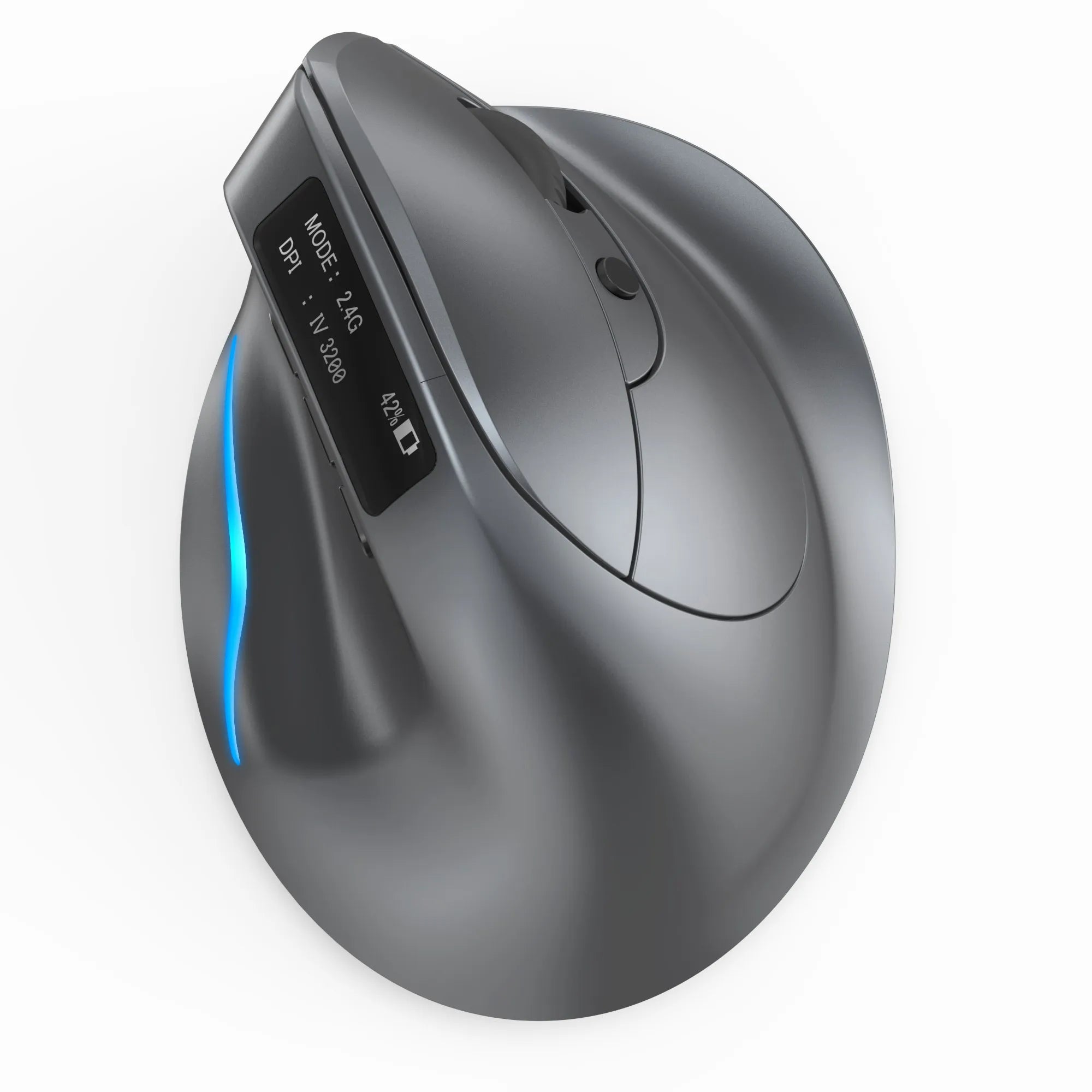Mouse Vertical Sem Fio Lefon F26C com Tela OLED, Mouse Ergonômico Bluetooth Óptico Recarregável para Jogos em PC e Laptop