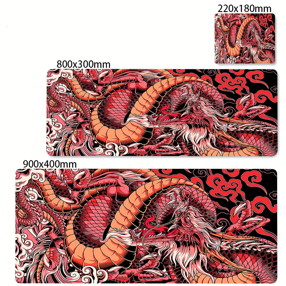 Preto e branco dragão grande mouse tapete de jogos mousepad grande base de borracha mouse pad roxo deskpad eyboard tapetes mousepads 400x900