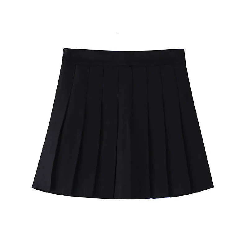 1 pçs primavera verão das mulheres mini saias meninas saias plissadas senhora cintura alta bonito saia rosa estudante saia curta jk uniforme saias