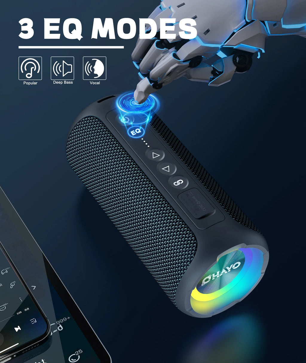 Ortizan alto-falantes bluetooth 40w graves aprimorados portátil ao ar livre sem fio alto-falante 30 horas ip7 à prova dip7 água chuveiro alto-falante bluetooth 5.3