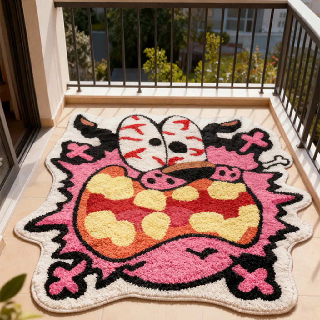 Tapete Decorativo Divertido em Forma de Cartoon VIKAMA, Tapete Plush Único para Quarto e Sala de Estar, Decoração para Casa